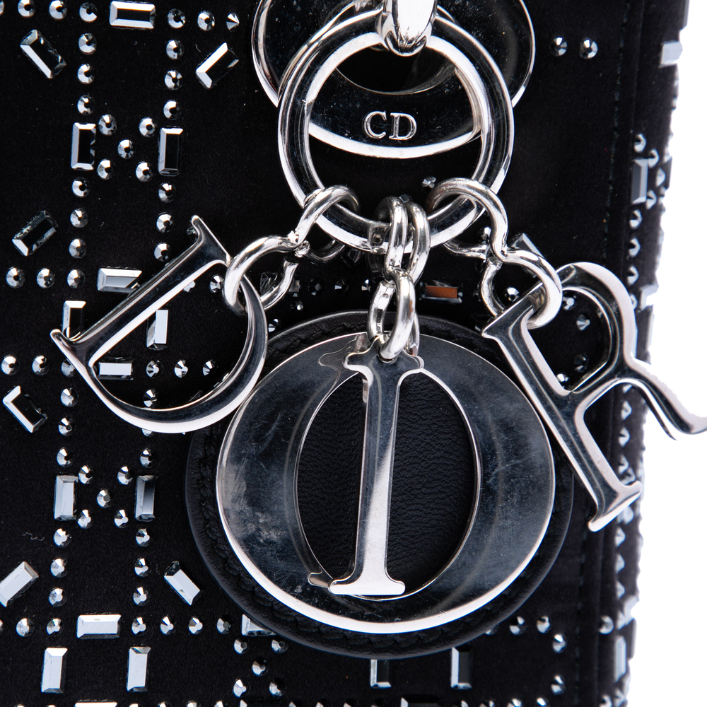Pre-Loved Dior Mini Velvet Cannage Strass Embellished Lady Dior - Picture 5 of 6